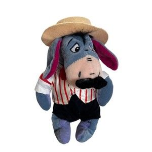 Disney Store Barbershop Eeyore Winnie The Pooh Beanbag Plush Vintage